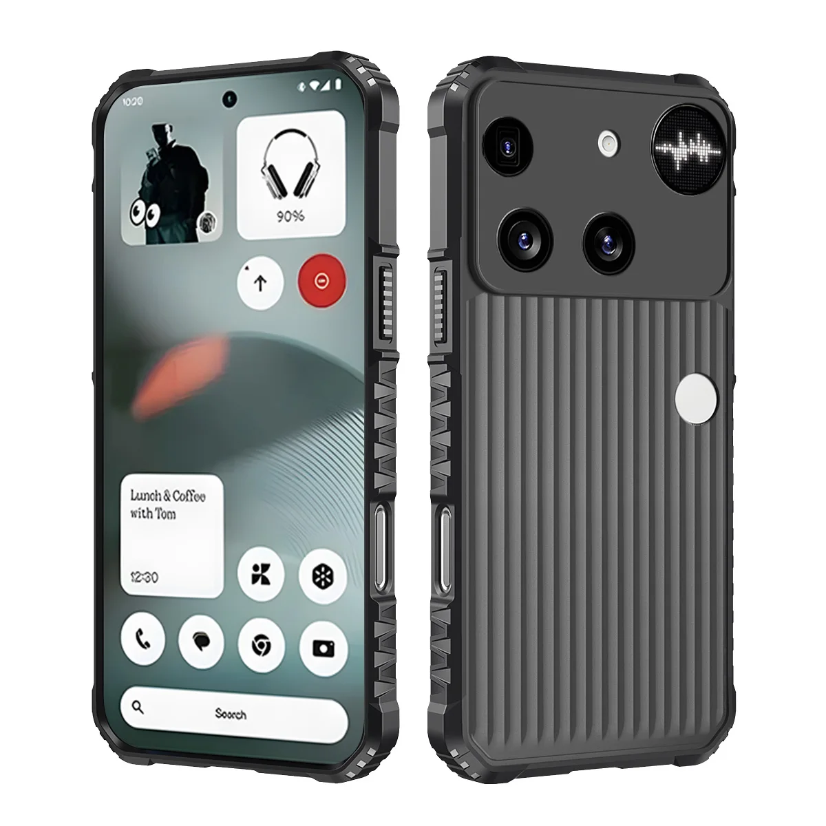 Armor Shockproof Heavy Duty Protective Phone Case with Vertical Stripe Design