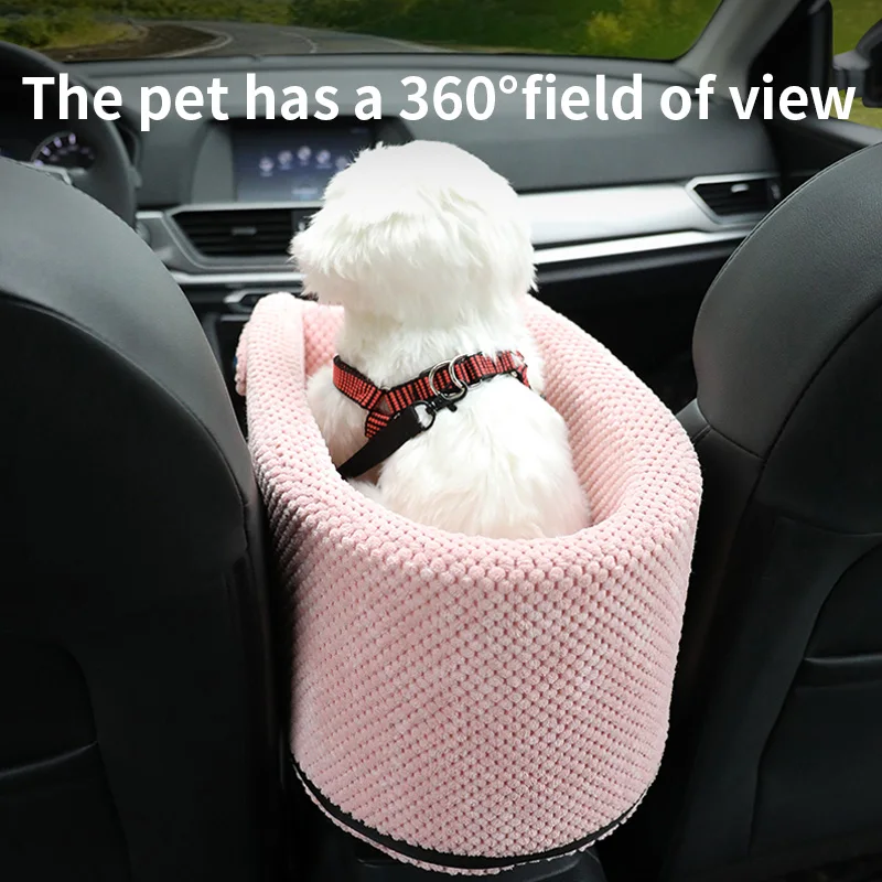 Siege Auto Chien pour Voiture, Siège Auto pour Chien, Porte-siège De Voyage pour  Chien avec Console Centrale De Sécurité, Sac À Dos De Transport pour  Animaux De Compagnie À Glissière : 