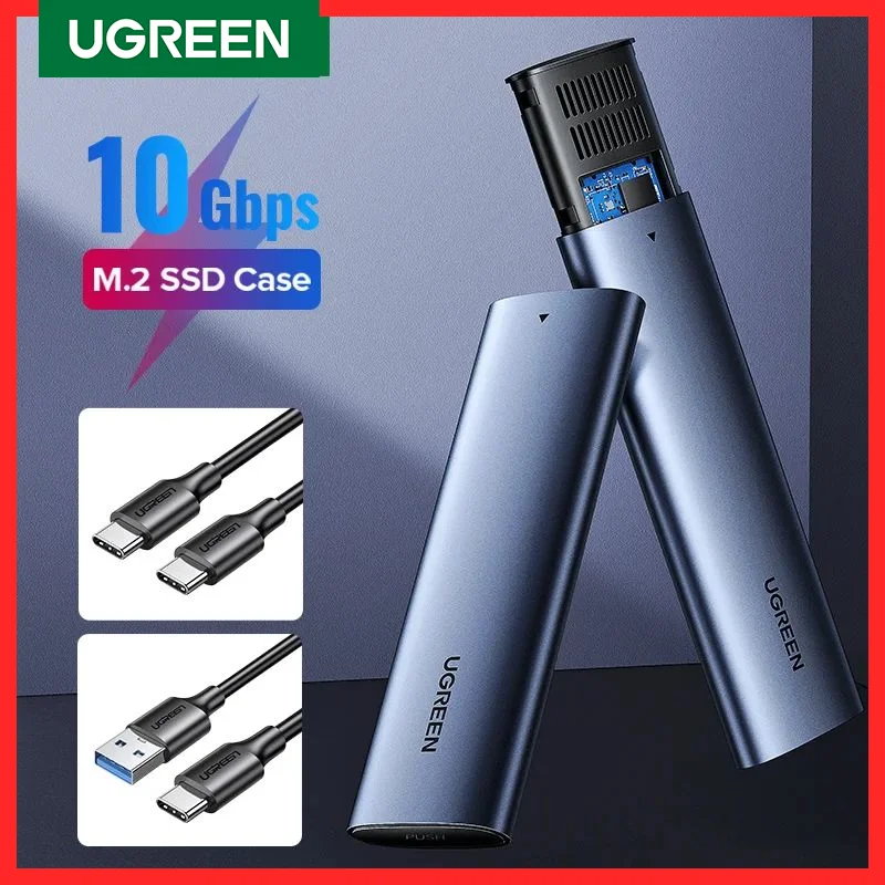 UGREEN M.2 NVMe SSD Enclosure Adapter Aluminum 10 Gbps USB C 3.1 Gen 2 to NVMe PCIe M-Key Solid State Drive External Enclosure solid state drive external hard drive external hard drive case ssd enclosure hard drive enclosure hard disk case external hard drive box hdd case enclosure hard drive adapter ssd adapter