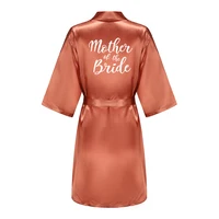 Nouveau peignoir mariée Satin-soie Robe femmes fête de mariée soeur équipe mère douche cadeau demoiselle d'honneur mariage Robes courtes 3