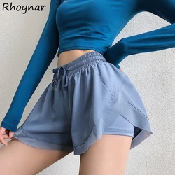 Shorts Women Workout Fashion Summer All-match Breathable Casual Design BF Elastic Waist Korean Style Teens Simple Mesh Patchwork