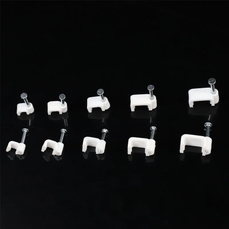 6mm Round Steel Nails Cable Wire Wall Hanging Screw Clips Cable Clip For RG59 RG6 100pcs round head nails bed sheet clip