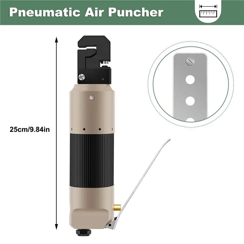 ABAH-1Pc 공압식 펀치 도구 아연 합금 공압식 펀치 도구 에지 세터 패널 플랜징 5mm 펀치