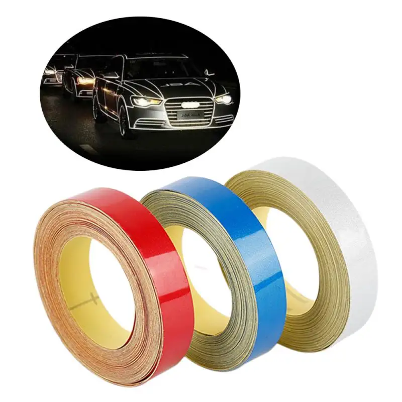 

5mx1cm Reflective Tape Sticker Safety Mark Warning Stickers Reflect Fluorescent Strips Wheel Decoration Car Styling