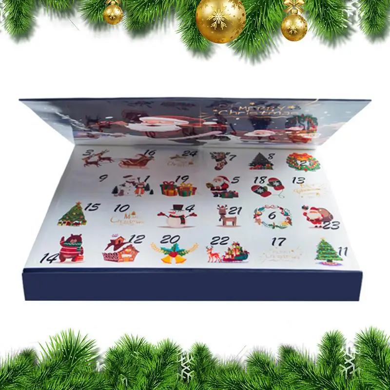 New Christmas Snowflake Countdown Calendar Empty Gift Box 24 Days Countdown Gift Boxes Calendar Box For Christmas Festival