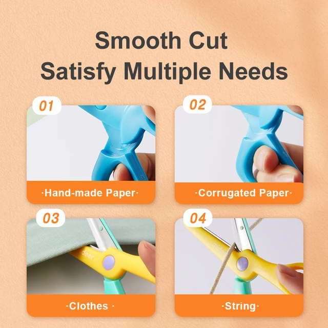 Mideer Children Kids Paper Craft Scissors Safe Plastic Baby DIY Cartoon Mini Scissors Manual Round Head Safty Handmade Tool 5
