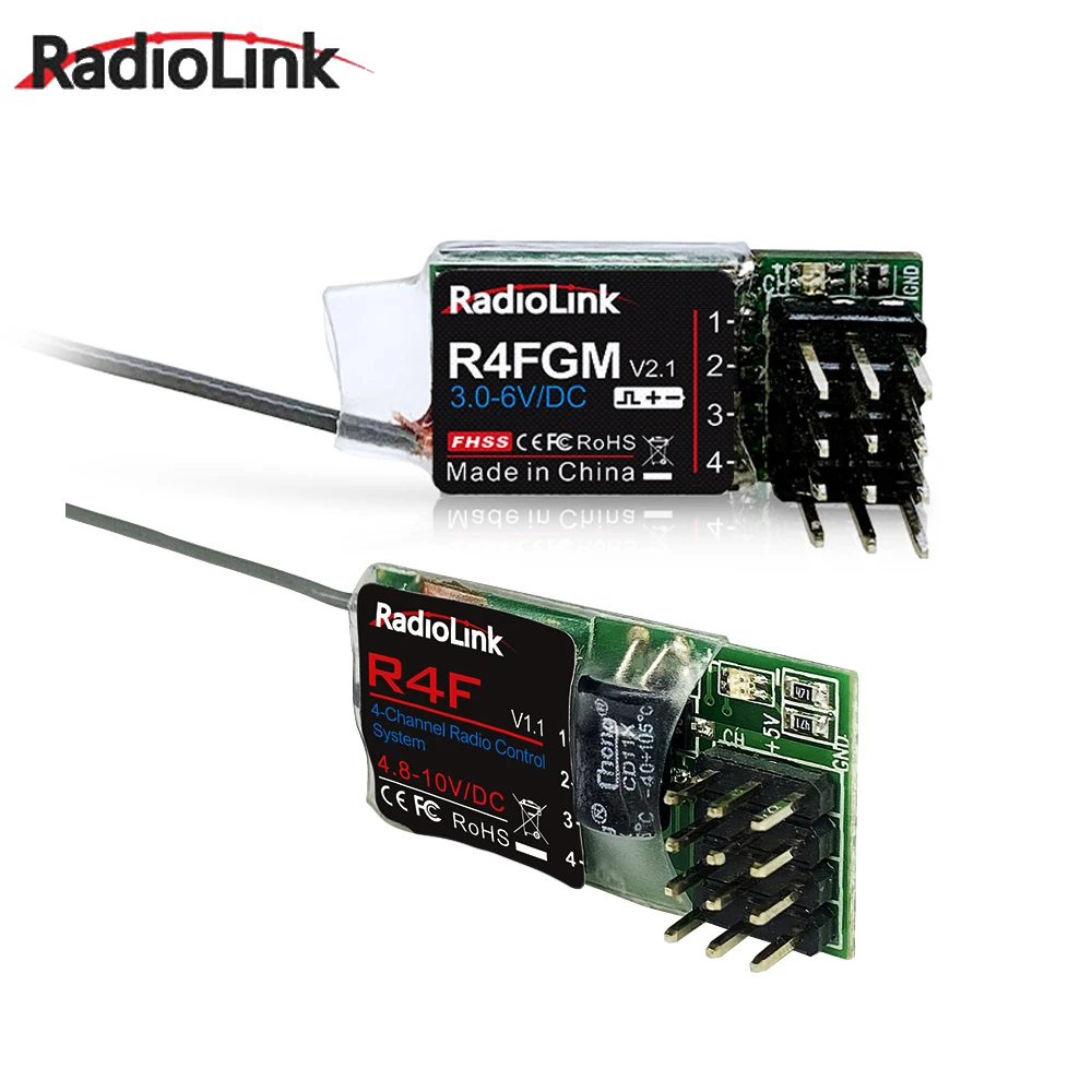 

Radiolink R4F/ R4FGM(With Gyro) 2.4Ghz 4CH PWM Receiver 400m Range Compatible RC6GS/ RC4GS/ FC8X/ T8S/ T8FB For RC Car Boat