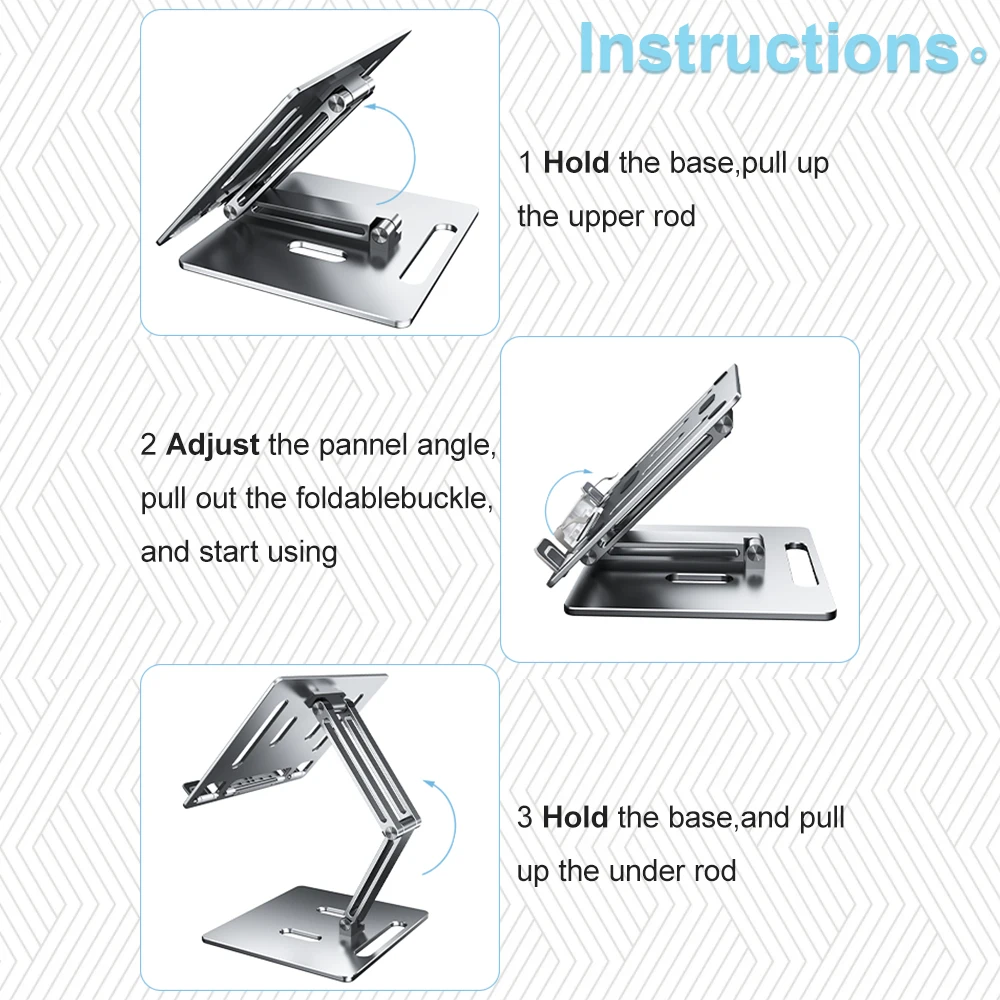 suporte de leitura ajustável do ângulo da altura do suporte do portátil de alumínio com base dobrável notebook desktop ipad suporte da tabuleta