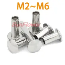 

M2 M2.5 M3 M4 M5 M6 GB873 304 Stainless Steel Round Flat Truss Head Half Semi Hollow Shank Rivet Diameter 2-6mm Length 3-50mm