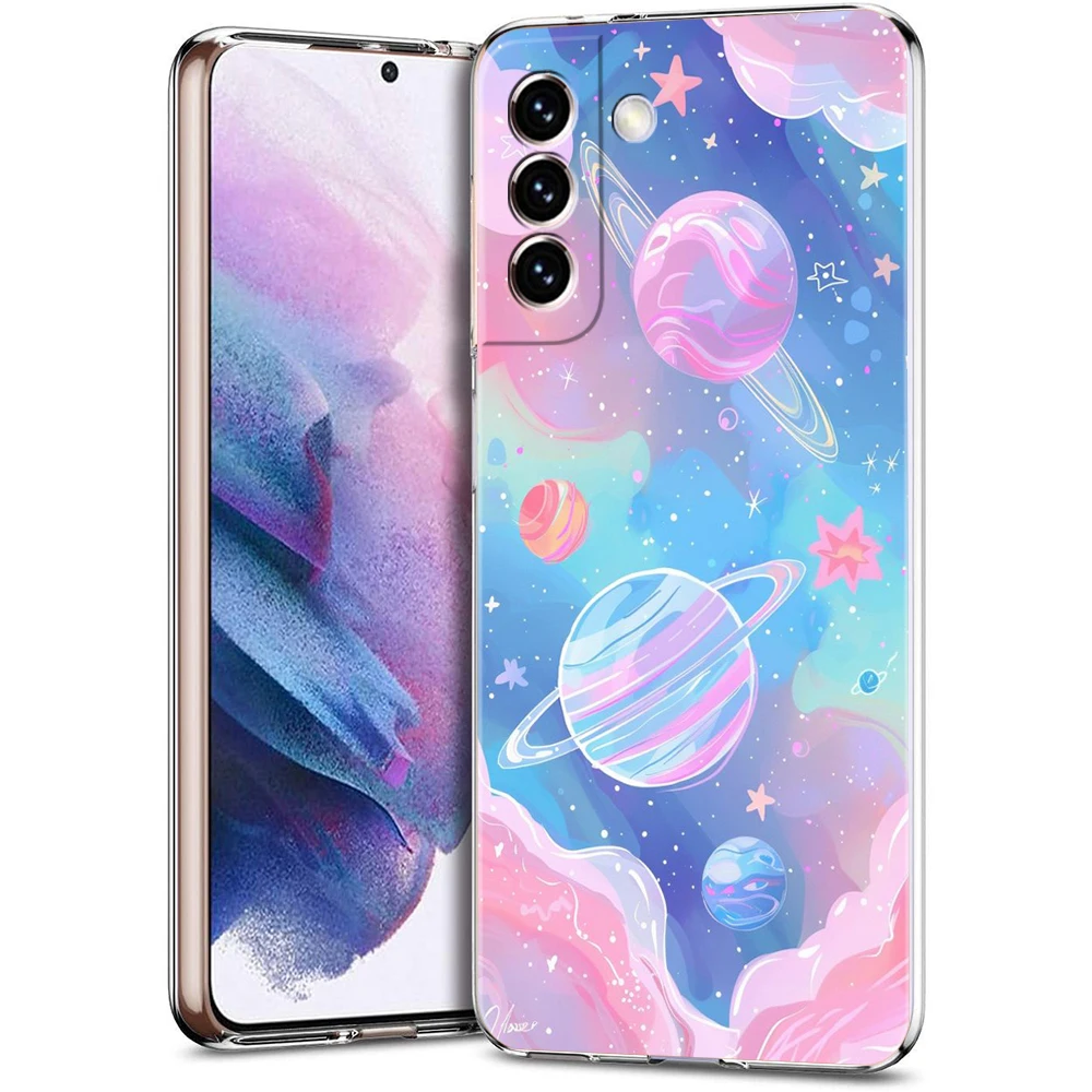 Earth Stars Space-Themed Soft Silicone Clear Phone Case
