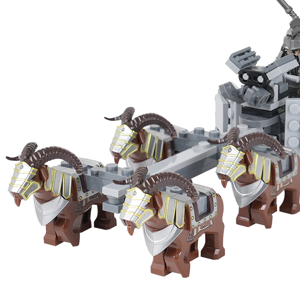 MOOXI Military Dwarf Chariot Set MOC Bricks Middle Ages Wars
