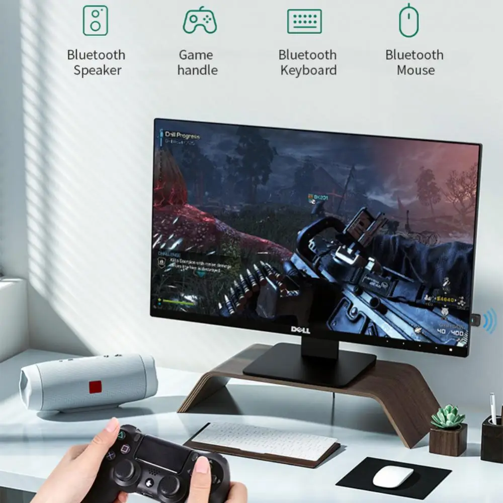 Gamepad Adapter Dual Function Usb Black Rtl8761b Desktop Computer Adapter Multi-function bluetooth-compatible Mini Receiver