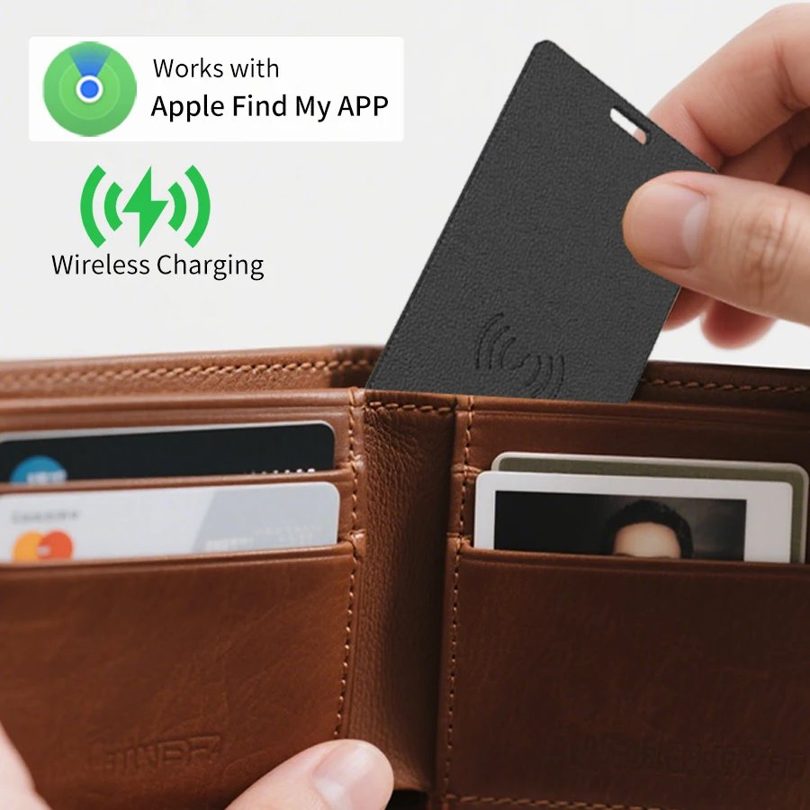 GPS Locator Card Anti Loss GPS Tracking Smart Mini Tag Bluetooth Wireless Charge Find My APP IOS Wallet Phone Tracker