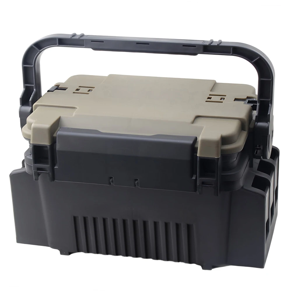 Fishing Gear Box Multi-layer Fishing Tool Organizer Box Multifunctional  Lightweight Seatable Rod Insert Slot Fishing Accessories