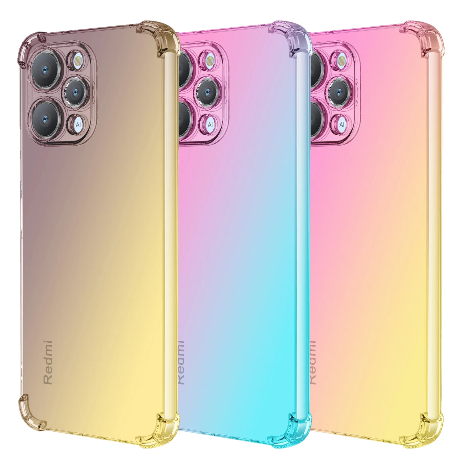 Custodia Antiurto Per Xiaomi Redmi 12 4G 12C 10 2022 10 Prime Gradient Color Cover Morbida Trasparente Per Redmi A1 A2 10A 9A 10C 9C