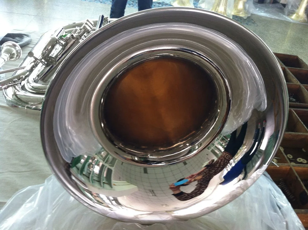 High Grade Bb Key Silver Plated Piston Marching Tuba (JMT-140)