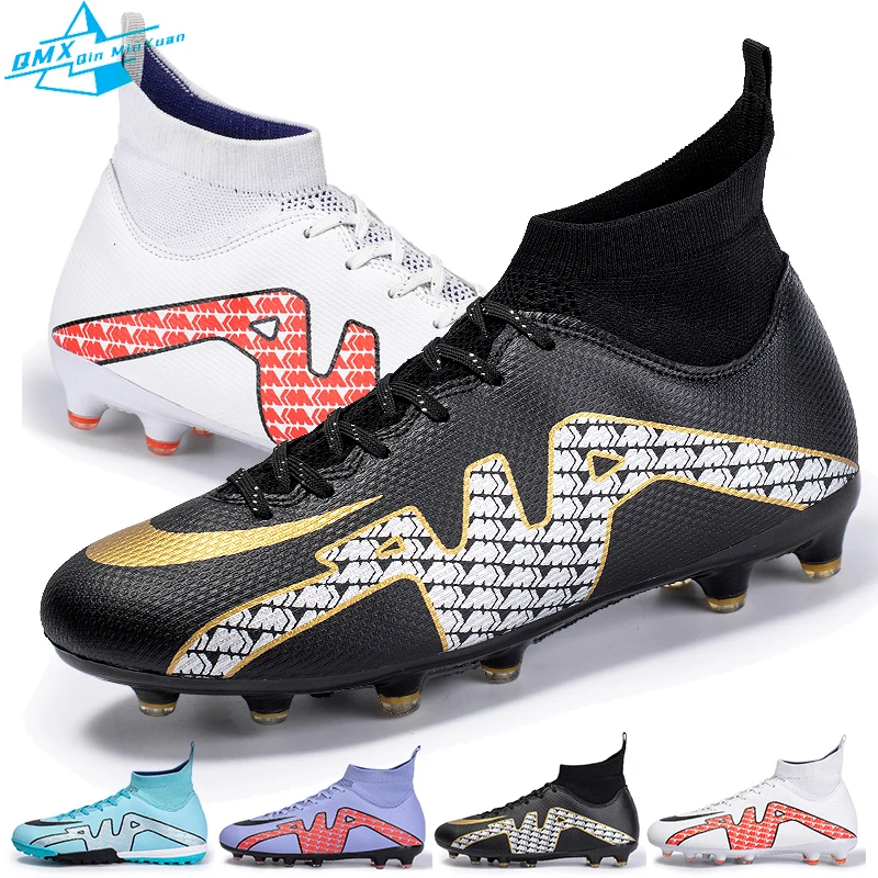 Soccer Shoes Men TF/FG High Ankle Professional Football Boots Kids Boy