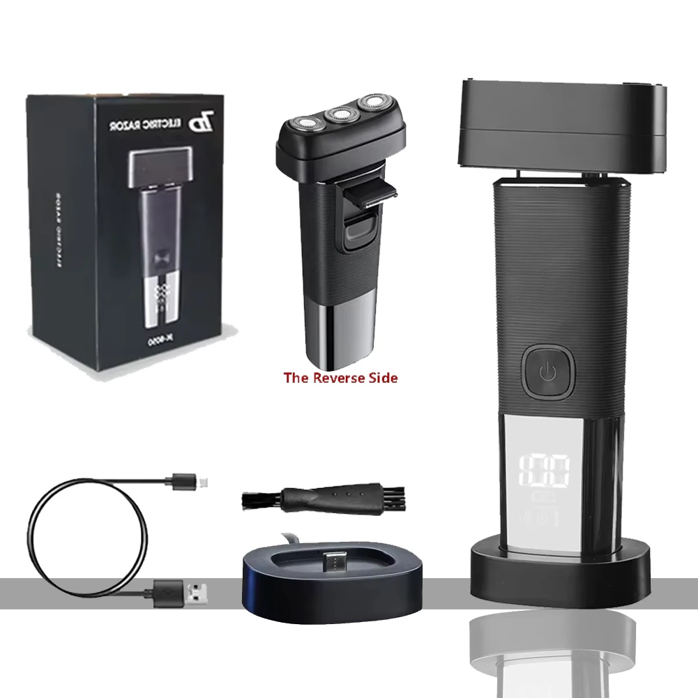 Beard Stubble Razor Shaving Machine Intelligent Chargeable Electric Razor Men Wet or Dry Shaving for Men Design 3 Heads Straight