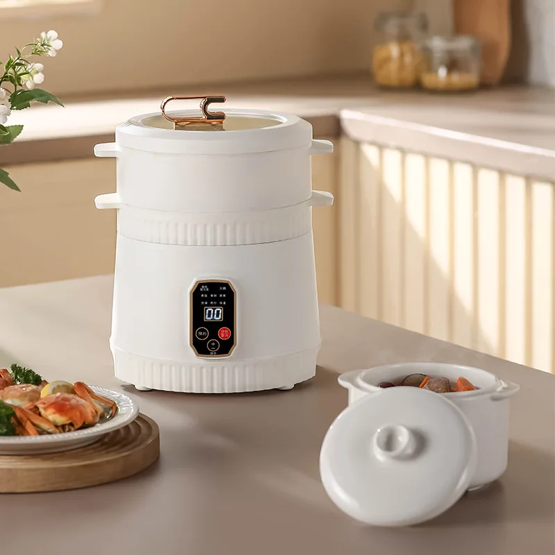 2L Mini Rice Cooker Electric Steamer Food Warmer Household 2-4 People Stewing Congee Non-stick Cooking Waterproof Pot  110/220V peach heart shaped rice cooker smart mini rice cooker household for 1 2 3 4 people 1 8l 220v multifunctional