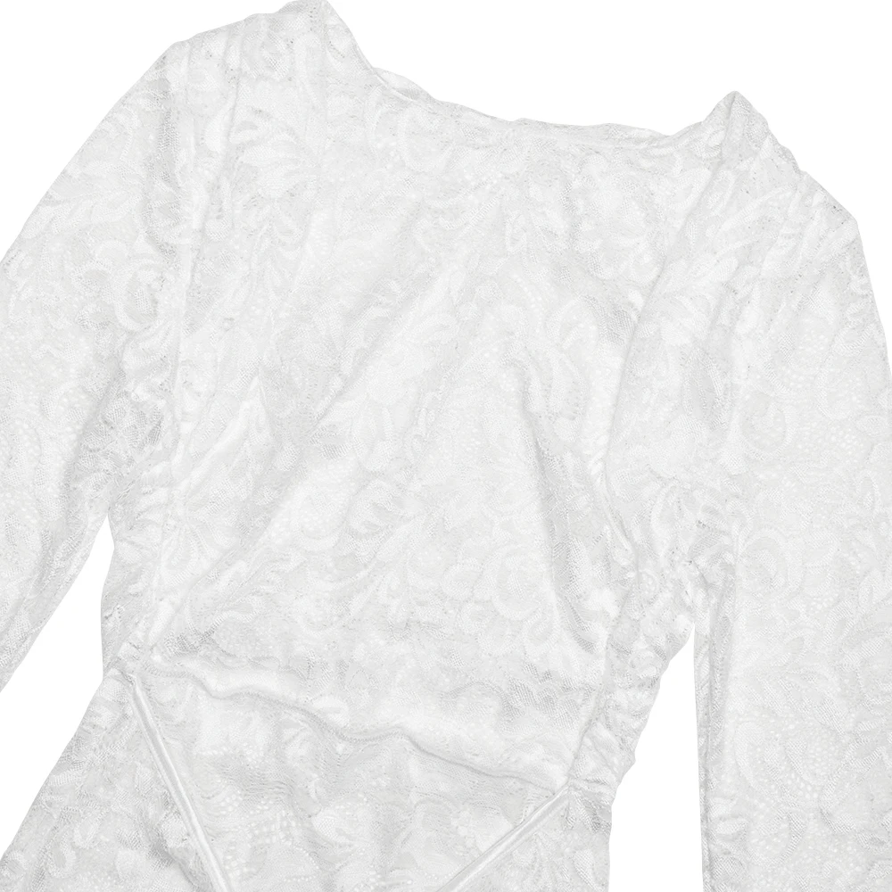 Sexy Lace Patchwork Backless Bodycon Party Club Evening Dress Women Elegant Autumn/Winter Long Sleeved Slim Vestido 2025