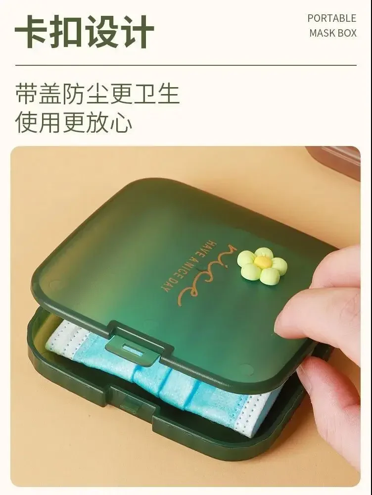 Description Picture 4 of item1PCS Disposable Mask Storage Box Portable Mask Holder Box To Store Masks Home Dustproof Mask Holder Box Ornaments Storage