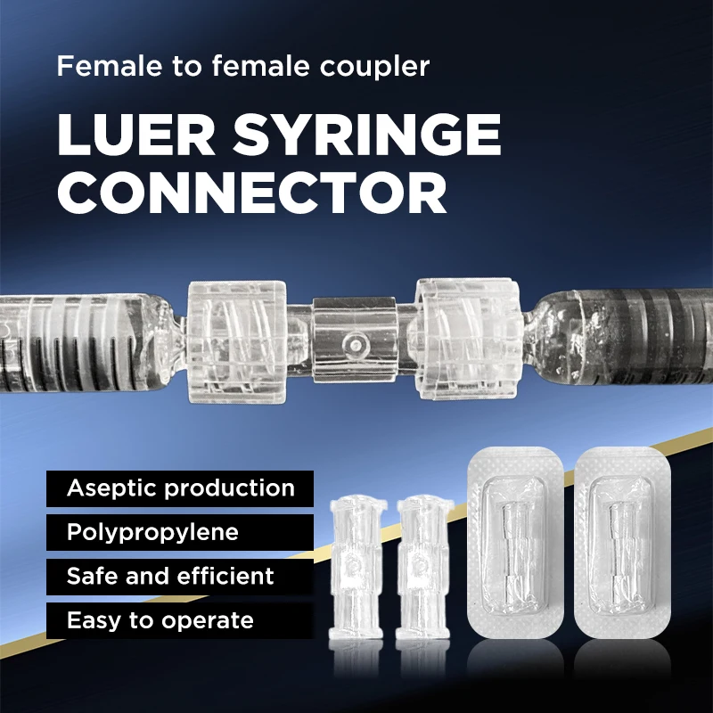 ข้อต่อหลอดฉีดยาแบบล็อคลูเออร์ ป้องกันการรั่วซึม แบบเกลียวคู่ ผลิตจากพลาสติก PP สำหรับการแพทย์ โปร่งใส 1