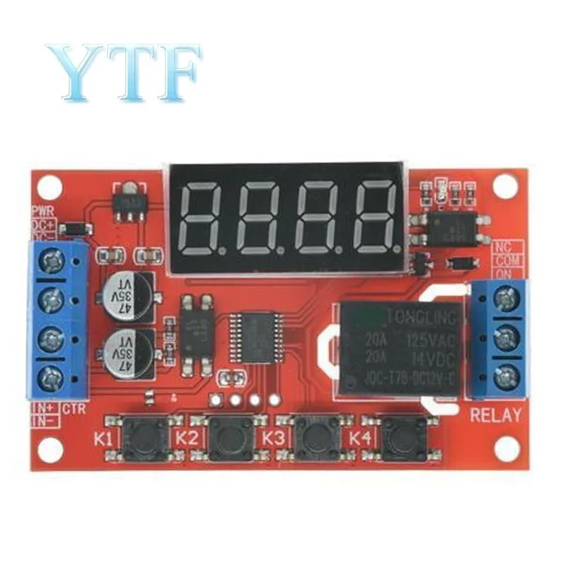 

DC 5V 12V 24V 10A Adjustable Time Delay Relay Module 32 Modes LED Digital Timming Trigger Timer Control Switch Pulse Cycle