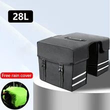  Cycling Double Side Rear Rack Bike Seat Luggage Storage Carrier Bag With Rain Cover Night Reflective Bicycle Trunk Bag XA334Q 
