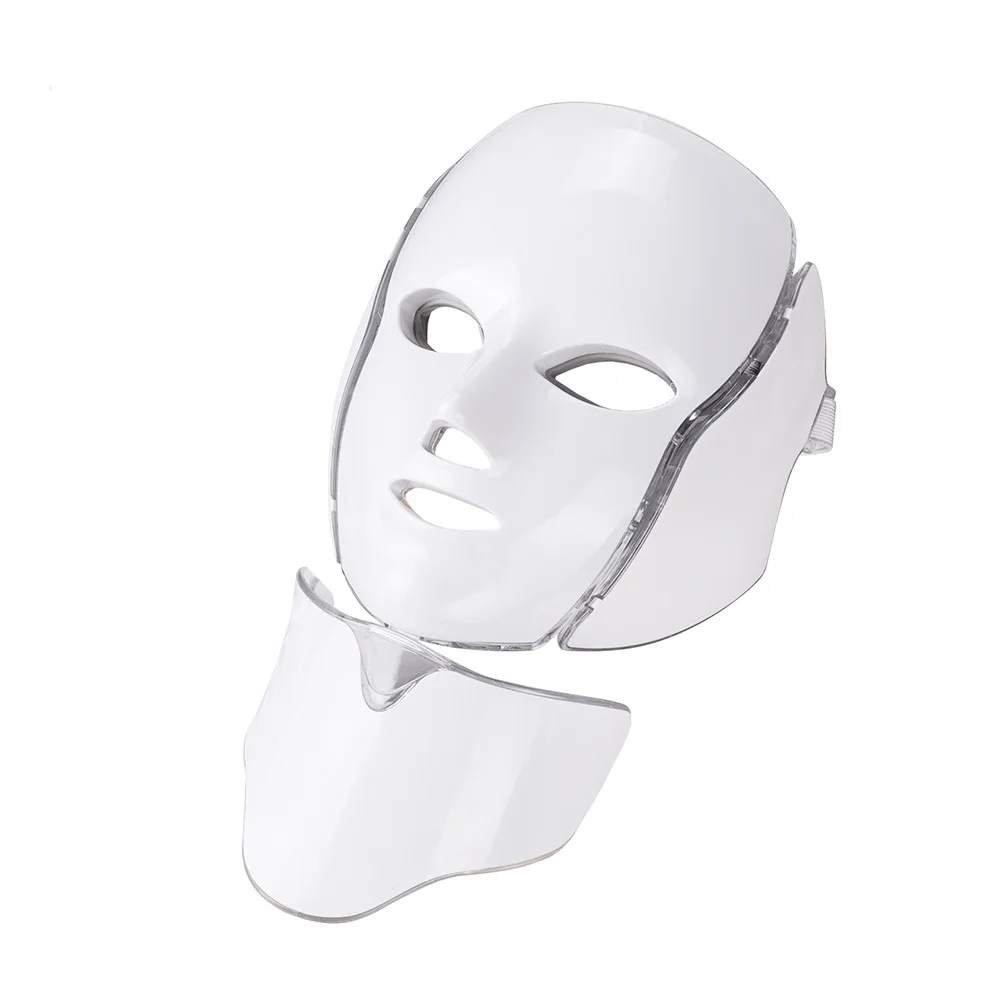 7 Colors LED Facial Mask with Neck LED Light Photon Mask Skin Rejuvenation Anti Acne Beauty Device Face Lifting Firm Massager facial neck mask,led facial mask,facial machine