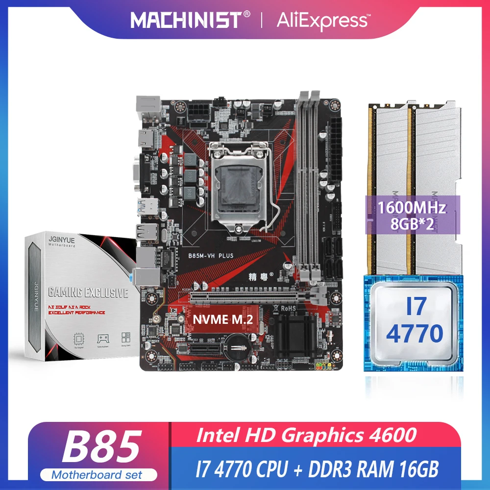 B85 Lga1150 Motherboard Set Kit With Intel I74770 Processor 16g(2*8g