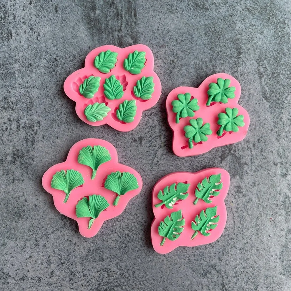 Silicone Mold Cake Decorating Tools Tropical Ginkgo Palm Maple Leaf Monstera Silicone Mold Chocolate Candy Fondant Mould DIY Clay Resin Model Cake Decorating Tools