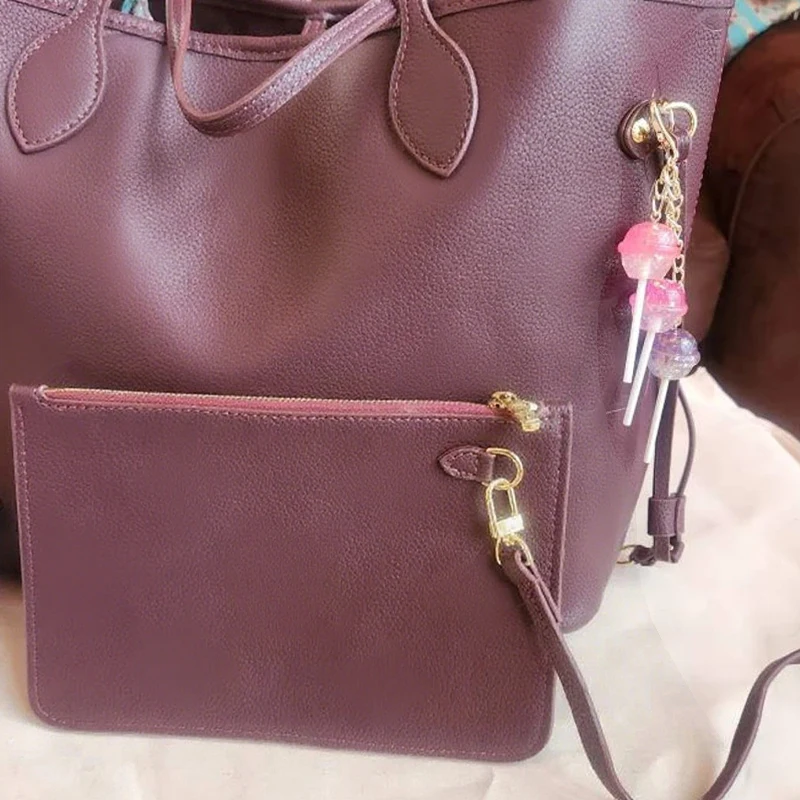 1-teiliger Geldbörsen-Charm-Dekor, Lutscher-Taschen-Anhänger, kosmische Süßigkeiten-Cluster, glitzernder Stern, schillernder rosa-lila Lutscher-Y2K-Schlüsselanhänger – Detail 7