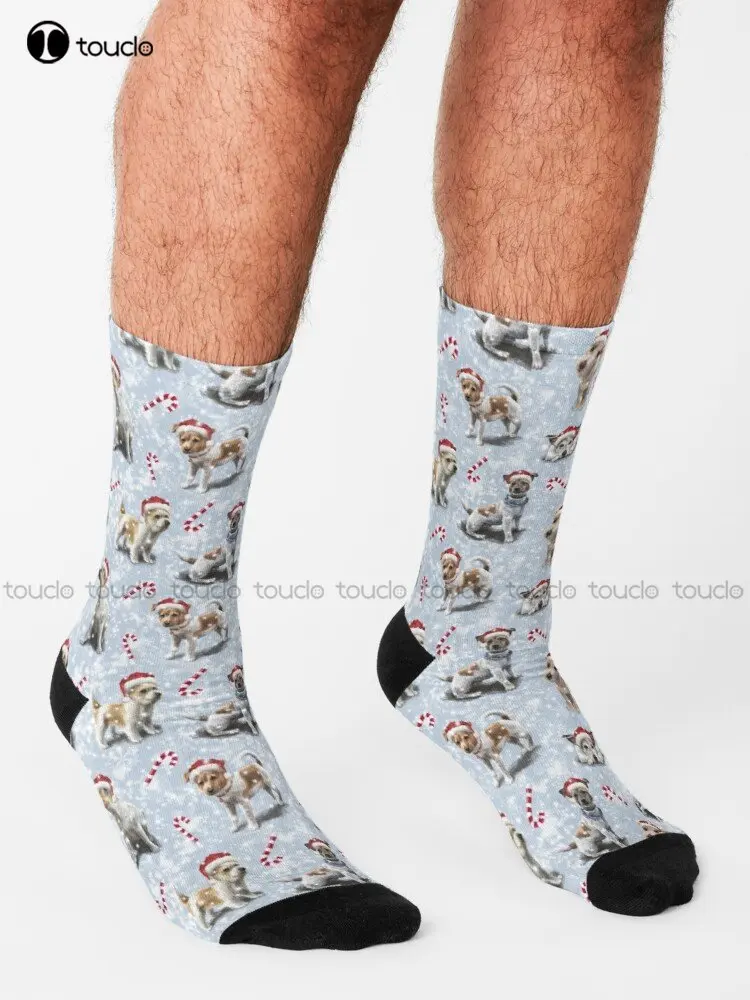 The Christmas Jack Russell Terrier Socks Mens Work Socks Personalized Custom Unisex Adult Teen Youth Socks 360° Digital Print