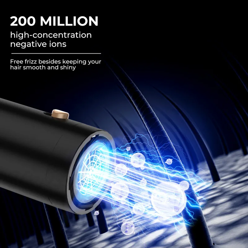 【US/UK/EU Plug】Household 6-in-1 Multifunctional Electric Hair Dryer Comb Non Damaging Hair Foldable Automatic Curling Iron