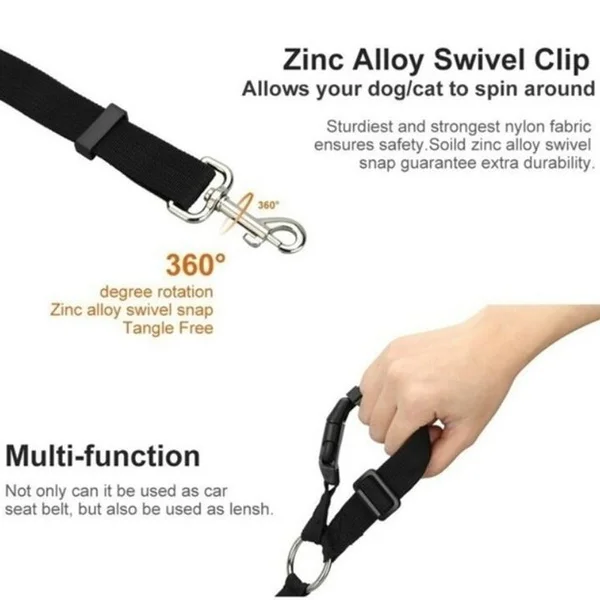Adjustable Dog Seat Belt Dog Harness Pet Car Vehicle Seat Belt Pet Safety Leash Leads For Dogs/Cats Adjustable From 45 To 72 cm - Image 6