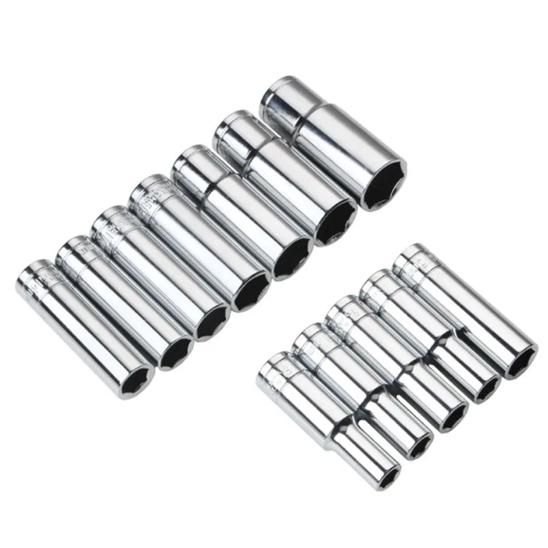 1PCS 1/2" Drive Deep Hex Socket CRV Hand Tools 6 Point Socket Wrench Head 78mm Long  Extension Sleeve Adapter 8-32mm Anti-rust 5