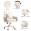 Home Office Chair Computer Chair with Mid-Back Upholstered Modern Tufted Computer Task Chair Swivel Height Adjustable Velvet 4