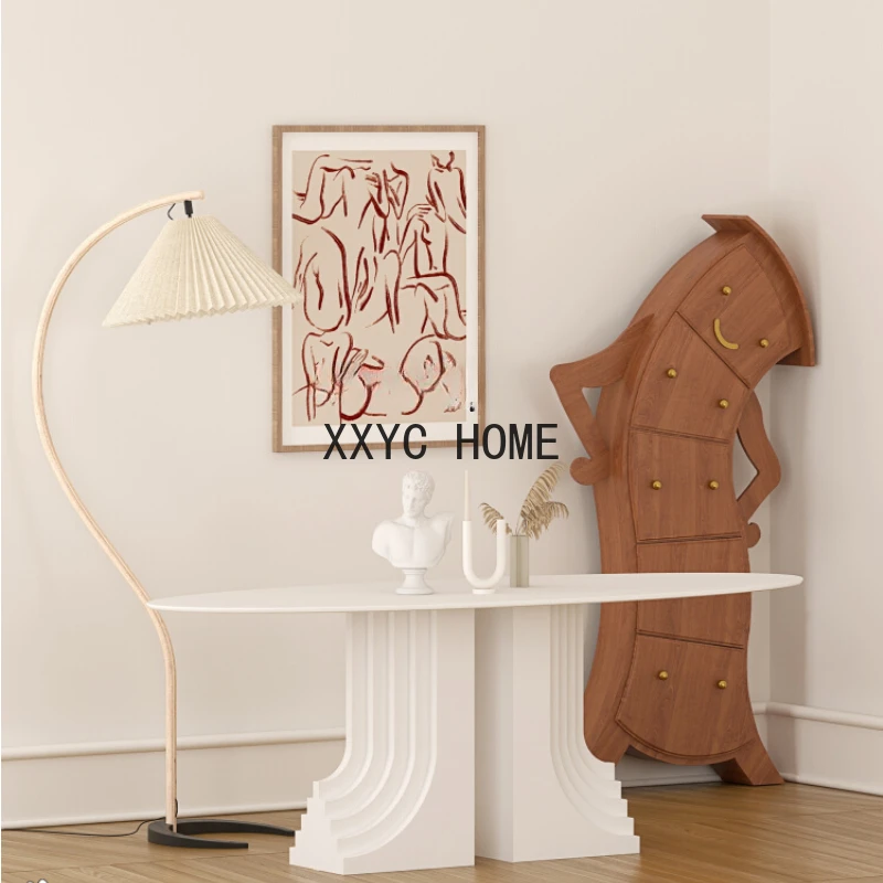 

Solid Wood Marble Desktop Table Restaurant Large Apartment Small Apartment Nordic Modern Style Table