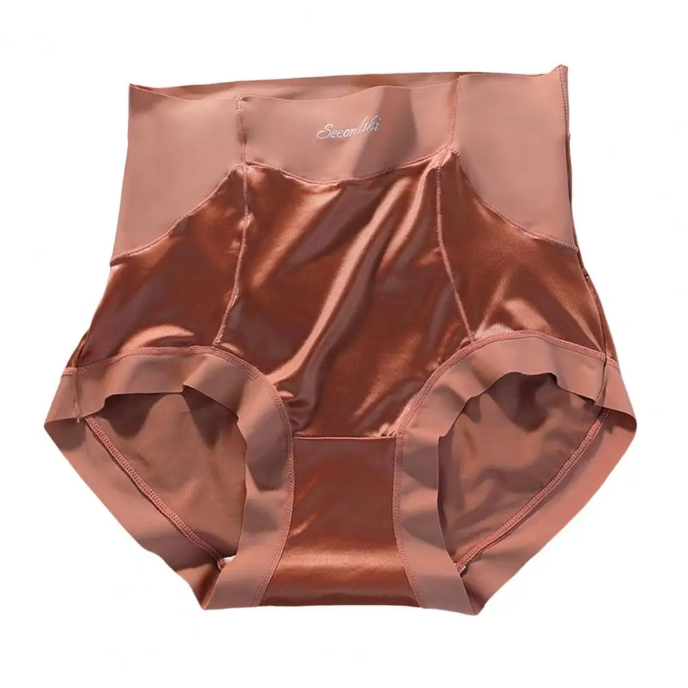 Silky Women Briefs Female Underpants Ultra-thin Silk Briefs Underwear High Rise Comfortable Lingerie Lady Underwear Inner Wear