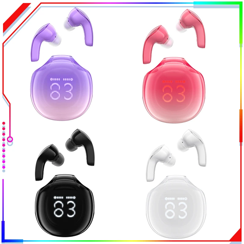 

ACEFAST T9 Bluetooth 5.3 Earphone Wireless Headphones Noise Reduction transparent Headset Earbuds Bass Touch Control Sport Gamer