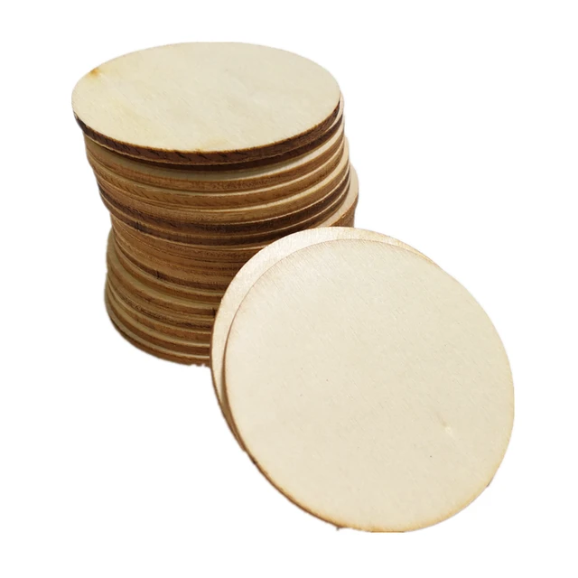 10pcs 50mm Wood Rounds Circles for Crafts Unfinished Blanks Wooden Rounds  Slice Wooden Cutouts for DIY