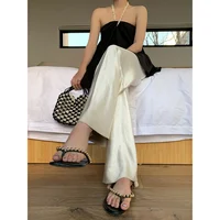 Satin Wide Leg Pants Long Floor Casual Pants Women's Summer - Image 2