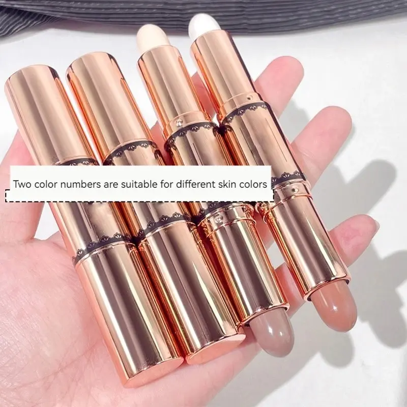 Double Color Contouring Stick Highlight Makeup Waterproof Repair Foundation Cosmetics Contour Makeup Concealer Stick Pencil face highlighter,facial contour stick