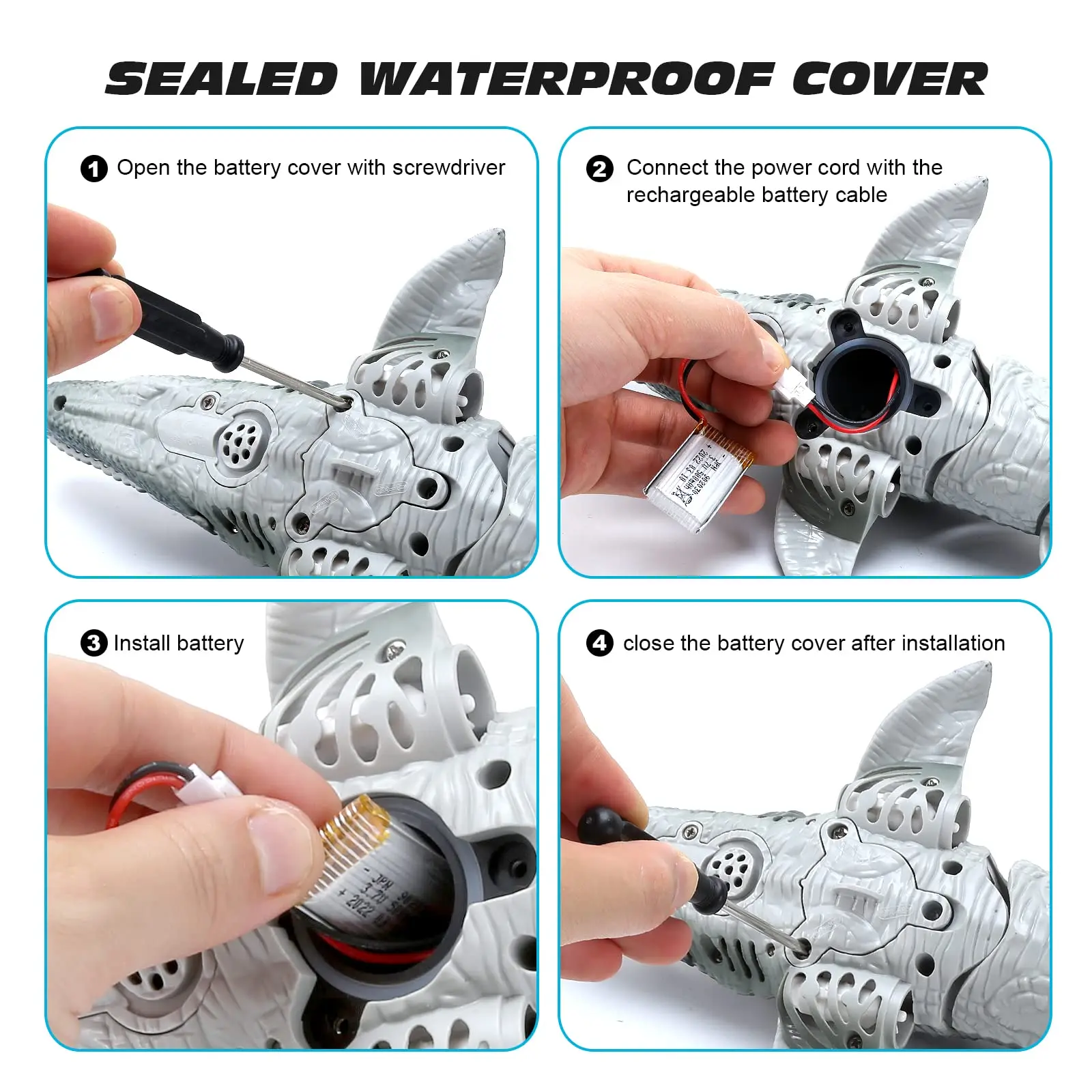 2.4G Remote Control Dinosaur Kid Mosasaurus Diving Toy Rc Boat Outdoor Toy Water For Swimming Pool Bathroom Bath Toys For Kids 3