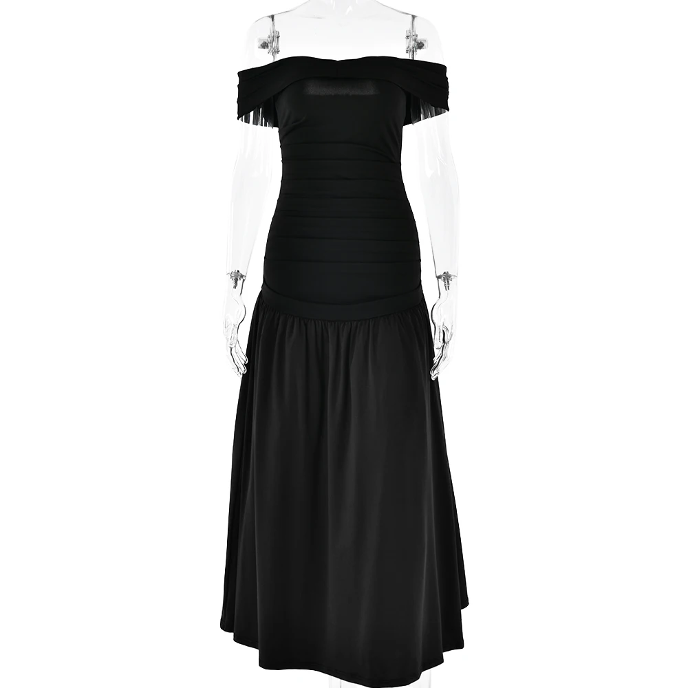 Elegant Sleeveless Tight Zipper Dress Women Sexy One Shoulder Backless Vestido Autumn/Winter Party Club Evening Dress