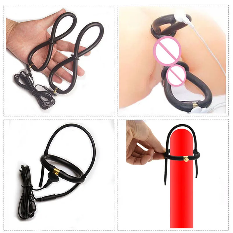 Electric Sex Toys Electric Shock Sex Toys Penis Ring Masturbator,Electro Stimulation Bdsm Glans Trainer Cock Cage,Estim Urethral Catheter Sounds