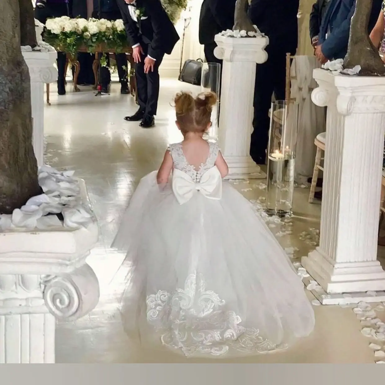 

Girl Birthday Gowns Lace Flower Girl Dress Wedding Party Dress Christmas Girl Princess Dresses First Commuion Wears