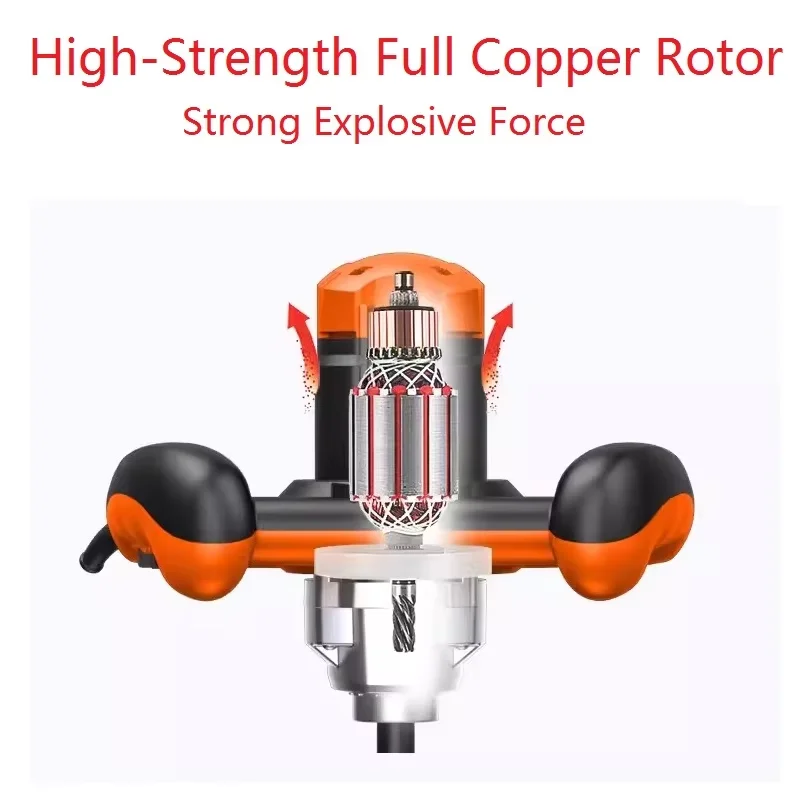 220V Electric Cement Mixer Paint Cement Plaster Mortar Mixing Machine Coating Mixer High Power with 6 Gear Adjustable Speed 6