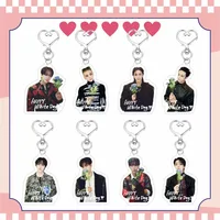 Kpop Felix Hyunjin Valentine's Day Keyrings Seungmin Han Changbin Lee Know New Acrylic Double-sided Keychain Bag Pendant Gift 2