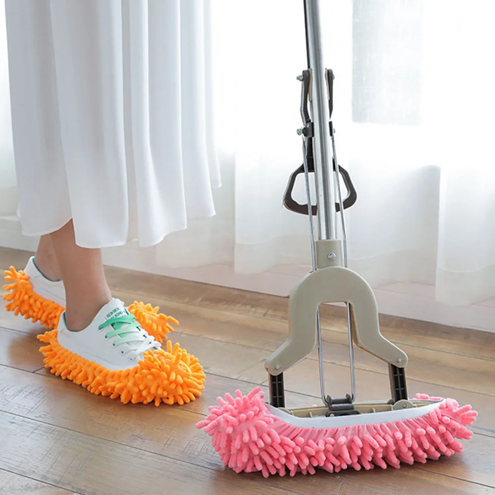 6 Pairs Mop Shoes Cover Floor Dust Socks Cleaning Lazy Slippers Household Wiping Mops Head
